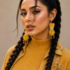 yellow sunflower handmade earrings