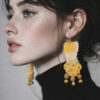 handmade yellow sunflower earrings for girls