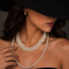 luxury pearl necklace set for women frontview